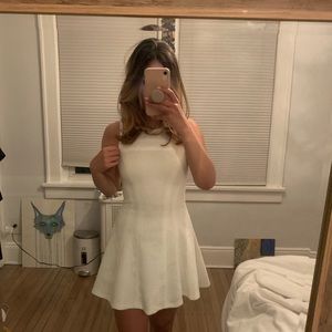 White floral textured dress